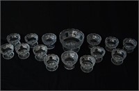 Bohemian crystal glass berry bowls