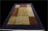 Tibetan woven wool 9'x12' geometric rug