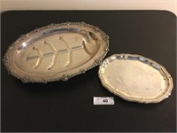 (2) Silver Plated Serving Trays
