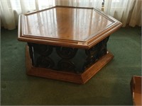 Hexagon Wood & Iron Coffee Table
