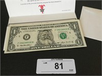 1993 Santa Claus One Dollar Bill - Kmart 10 Years