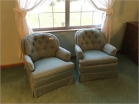Pair Matching Curved Back Chairs