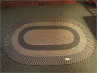 Blue Braided Oval Rug 66in x 44in