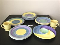 (12) Yellow, Blue, Green & Purple Swirl Pattern Di