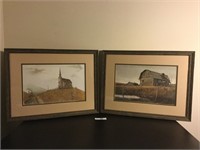 (2) Framed Country Prints