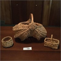 (3) Handmade Baskets