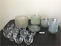 Clear Glass Plates, Bowls & Cups