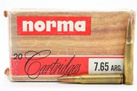 19rds Norma 7.65 ARG. 150gr 9.7grams Cartridges