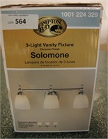 Hampton Bay Solomone 3 Light Chrome Vanity Light