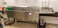 3 basin dish sink 10' long