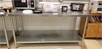 6' stainless steel work table with shelf