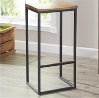 Davie Rustic Wood/Metal Framed Bar Stool Pair