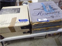 4 boxes misc. serving items - (boxes not complete)