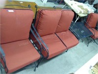 Metal patio furniture set (4pc) w/ cushions