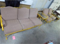 Metal lawn furniture 5pc set w/ cushions