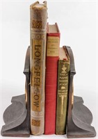 Vintage Poetry Books & Brass Bookends