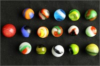 Group of 16 Swirls & More Marbles