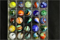 Group of 25 Slag Patches & Various Marbles