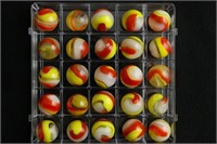 Lot of 25 Yellow Red Popeye Marbles