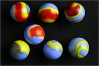 Group of 7 Popeye Marbles