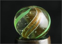 Green Clear & White Lutz Marble 17mm