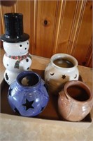 ceramic snow man / misc. pottery