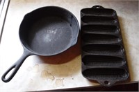 cast iron pan & corn bread pan
