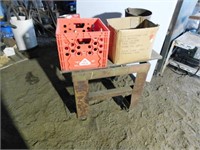 Metal stand on casters, large qty of screws,