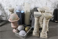 Group of Faux Pedestals and Balls