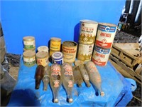 Qty of tobacco tins, Rogers syrup tin,