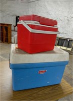 Large Coleman and Small Red Coolers