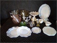 Mixed lot of depression glass dishes