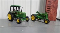 JD 2550 tractor and ERTL JD model A NF