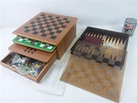 2 boîtes de jeux multiples en bois
