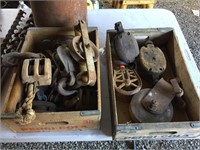 Assorted pulleys, block & tackle