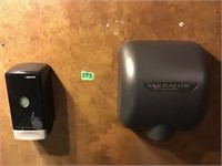(2) soap dispensers, (2) electric hand dryers