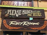 wood hanging signs