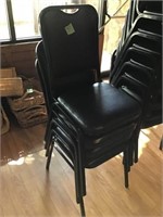 4 round back stack chairs