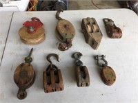 Assorted Antique Pulley, Block & Tackle