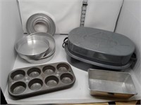 Memco Graniteware Roaster & Cake & Muffin Pans