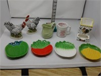 Chickens-Vegetable Plates-Match Safe-Etc.