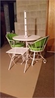 Patio table w/2 chairs 30" w, 22" h & small table