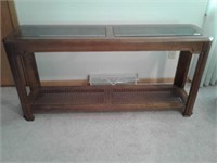 54" Long Sofa Table w/Etched Glass Top
