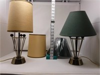 Mid-Century Lamps w/Extra Shades