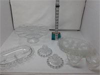 Clear Glass Pedestal Cake Plate-Dessert Set-etc.