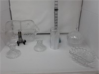 Clear Glass Candy Dish-Relish-Candleholders-etc.