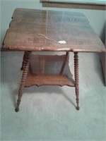 Oak Parlor Table with Turned Legs