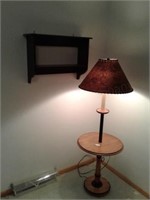 Table Lamp and Wall Shelf