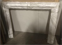 38.5in x 37.5in White Wood Fireplace Surround