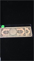 Two 1958 Mexico peso note